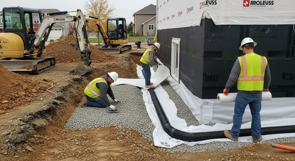 exterior drainage tile system